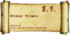 Bruner Vilmos névjegykártya